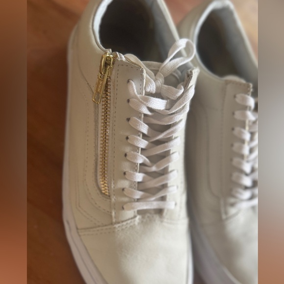 Vans Off The Wall Off White Leather Lace-Up Side-Zip Unisex Sneakers 7.5 M 9.0 W - Picture 5 of 12